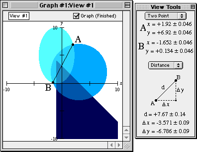 Two points on the graph selected
