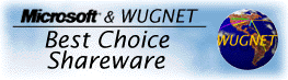 Microsoft & WUGNET Best Choice Shareware award