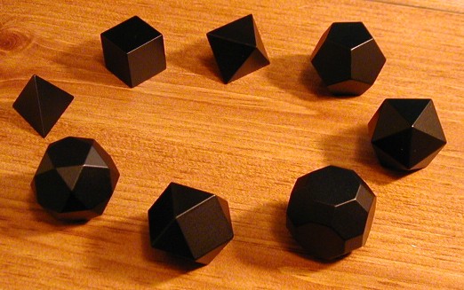 Aluminum polyhedra, painted black