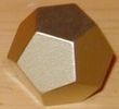 Aluminum dodecahedron, painted gold