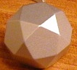 Aluminum icosidodecahedron, painted silver